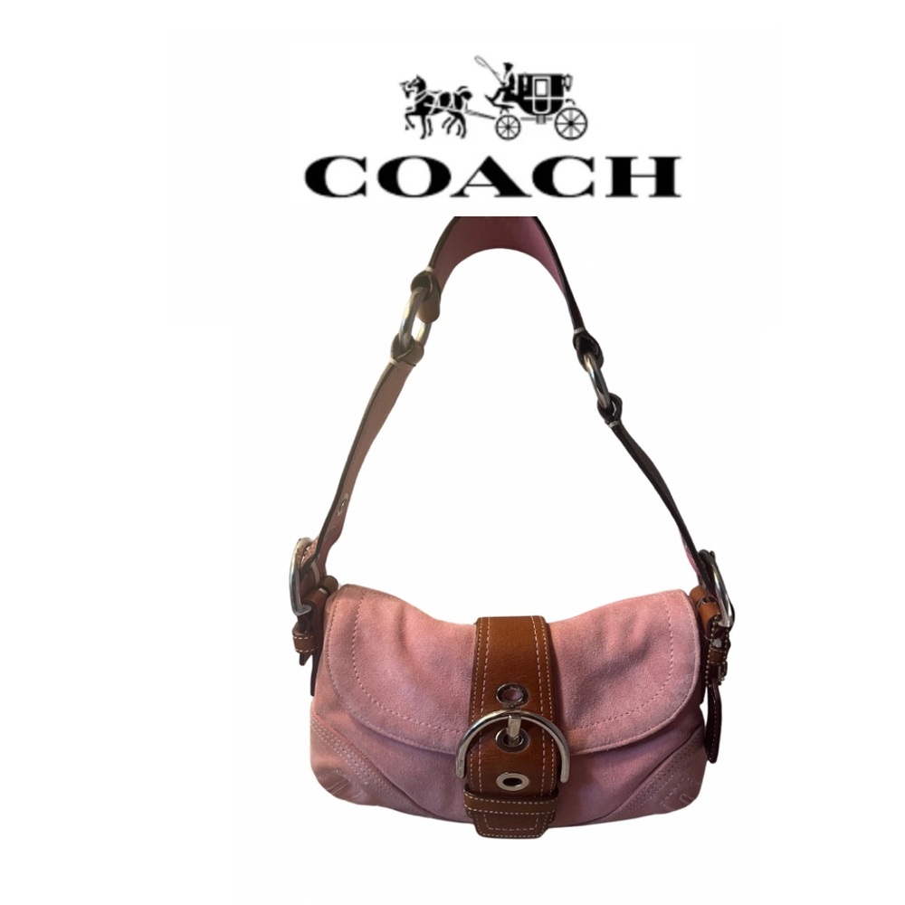 Coach EUC SoHo Pink Suede & Leather Shoulder Bag